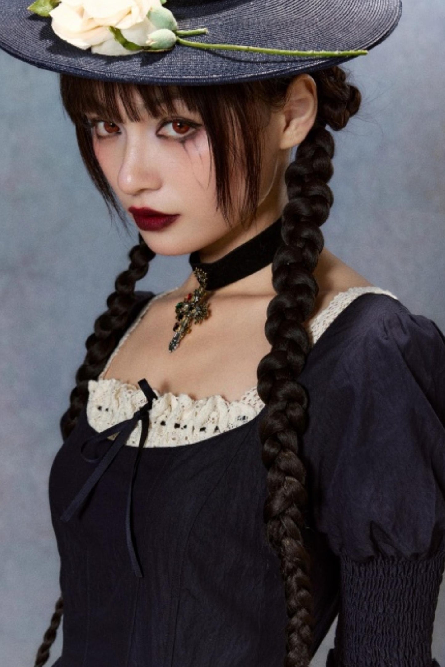 Dark Blue Lace Dress