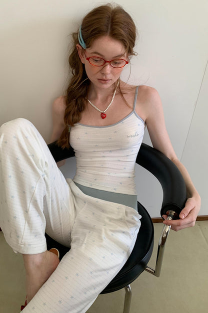 Summer Color-Block Wide-Leg Pants