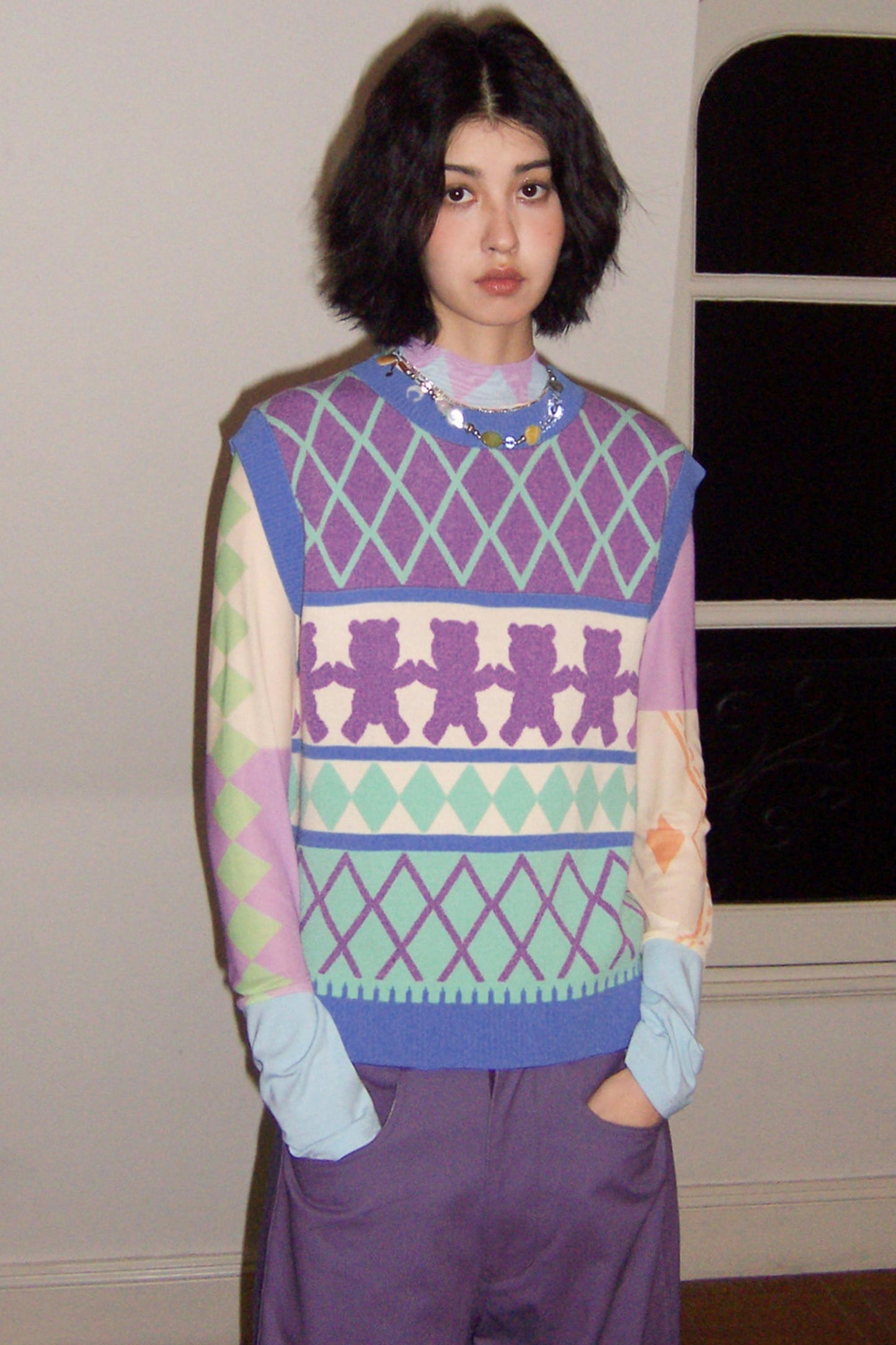 Retro Waffle Knit Vest