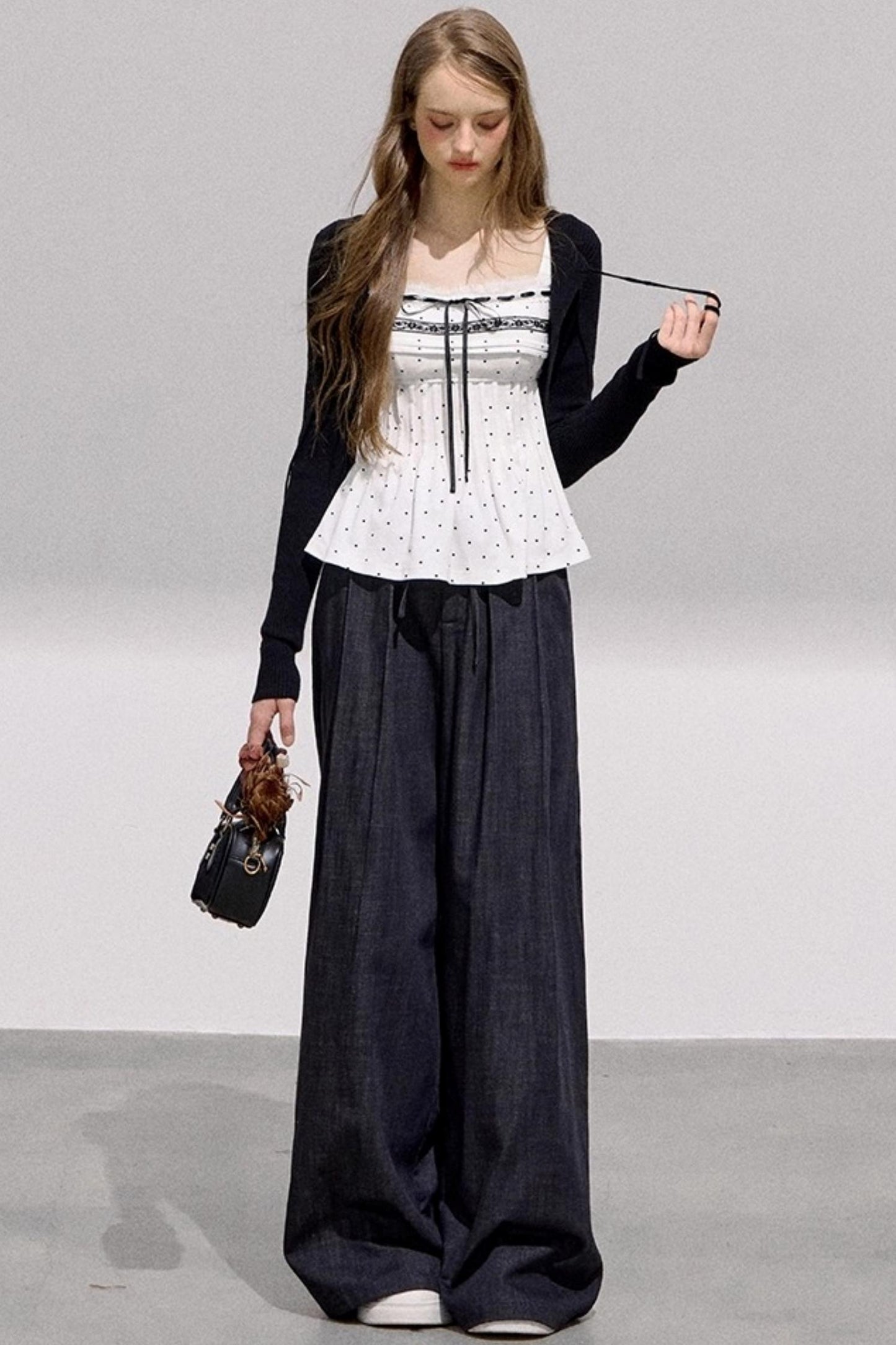 Lace Bow Polka Dot Top Set-Up