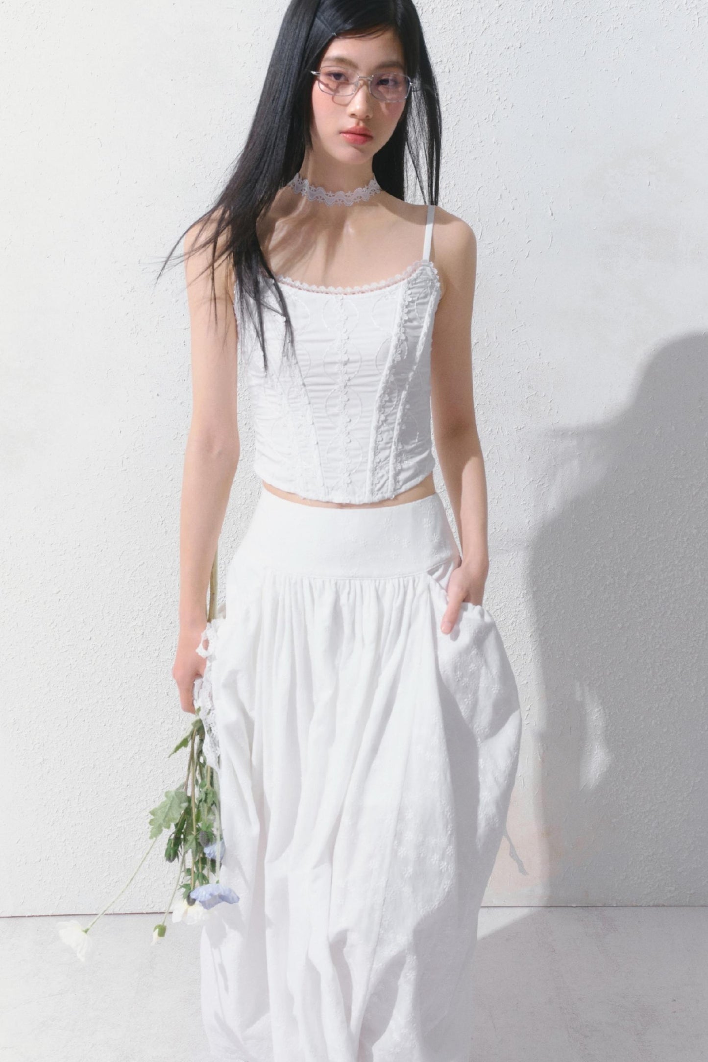 Dreamy White Lei Pod Skirt