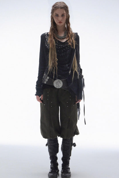 French Vintage Diamond Print Swing Top