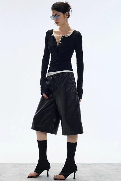 Autumn Leather Shorts