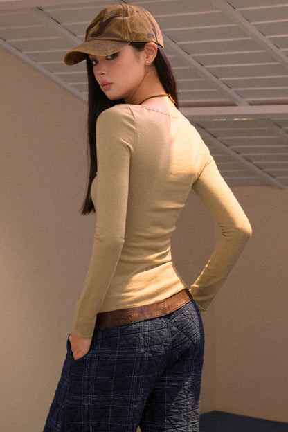 Color-Block Halter Knit Sweater