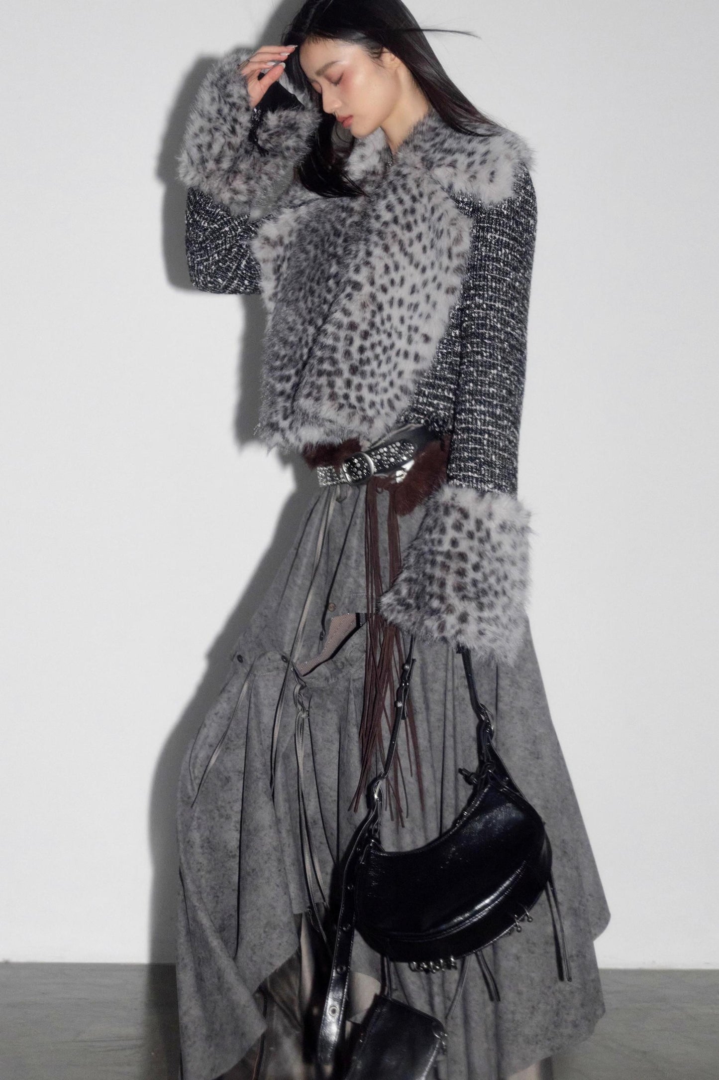 City Hunter Leopard Print Short Coat