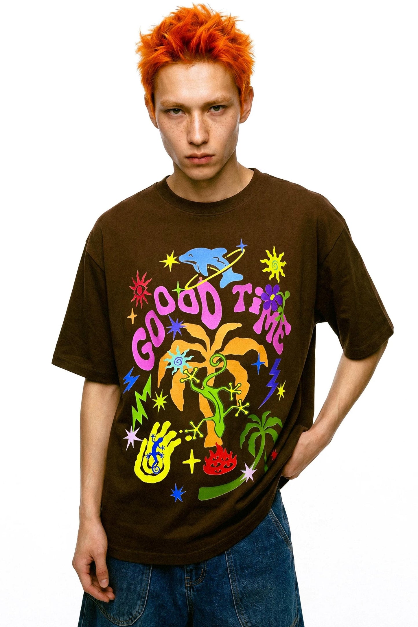 Retro-T-Shirt mit amerikanischem Graffiti