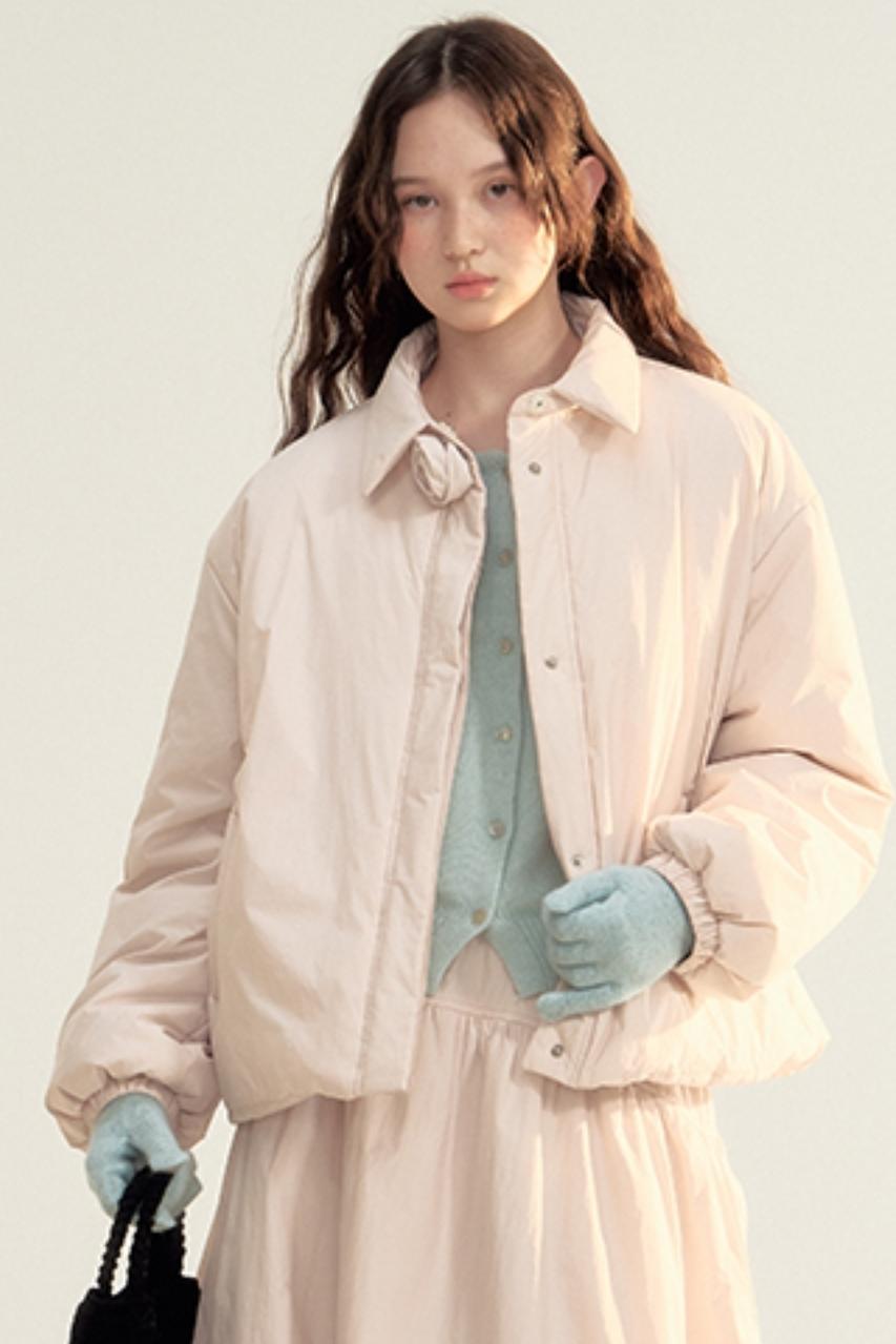 Iceland Pink Rose Padded Short Coat