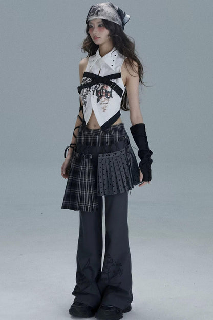 Yaya Print Patchwork Vest