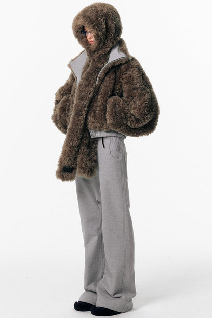 Eco-Friendly Fur Hooded Scarf