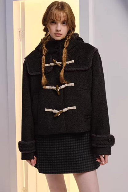 Green Plaid Wool-Blend Dress