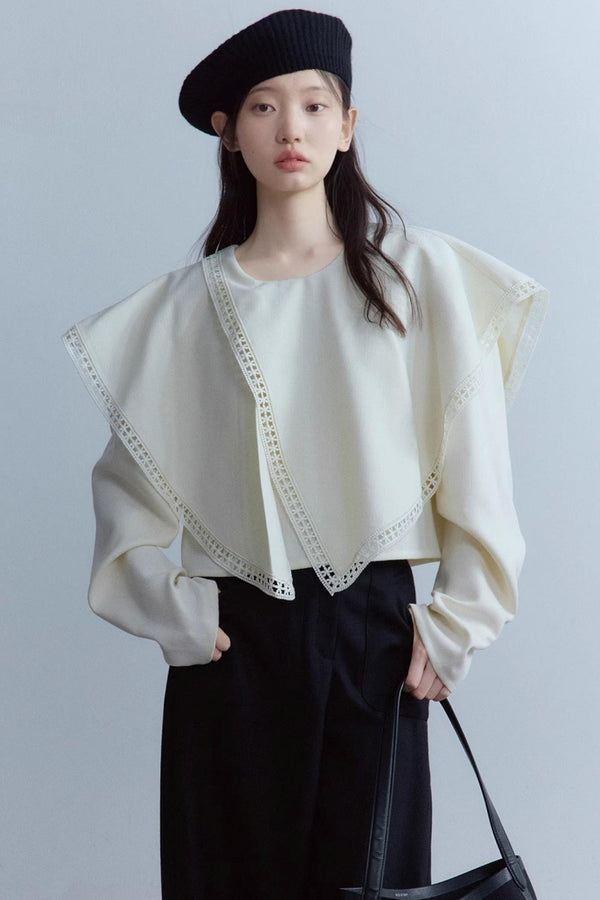 Off-White Asymmetrical Wool Top