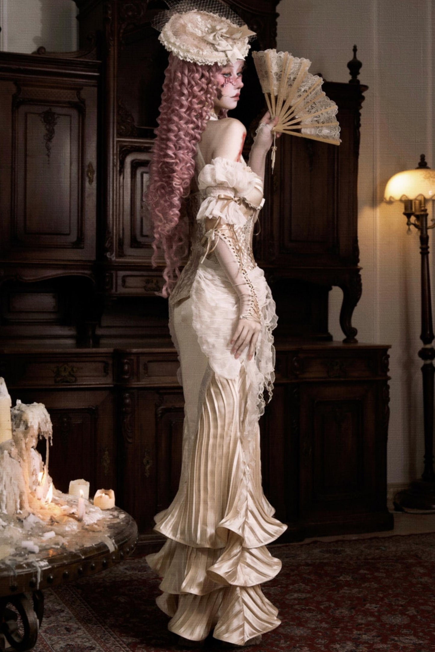 Elegant Herringbone Corset Slim Tunic Top Set