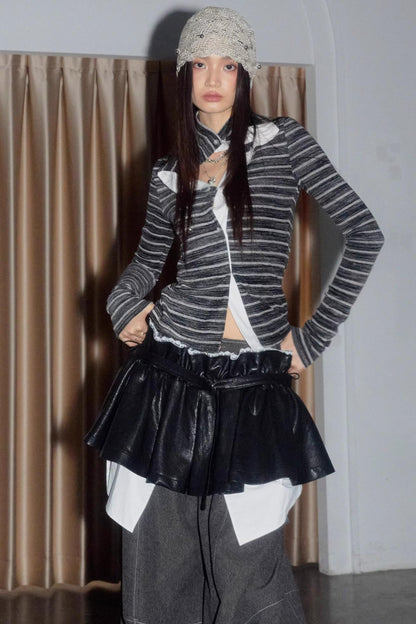 Nomadic PU Leather Puffy Skirt