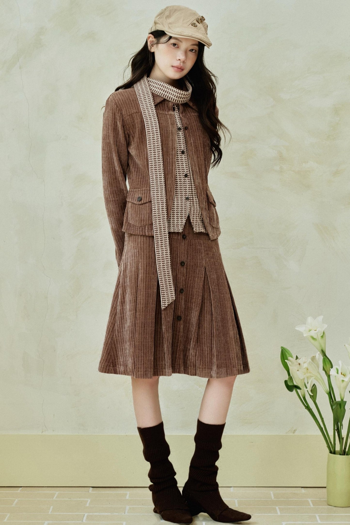 Vintage Fake Two-Piece Knitted Top Set-Up