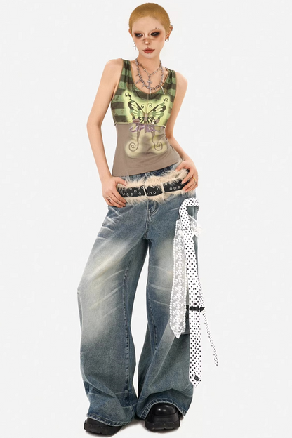 Retro Camouflage Butterfly Tank Top