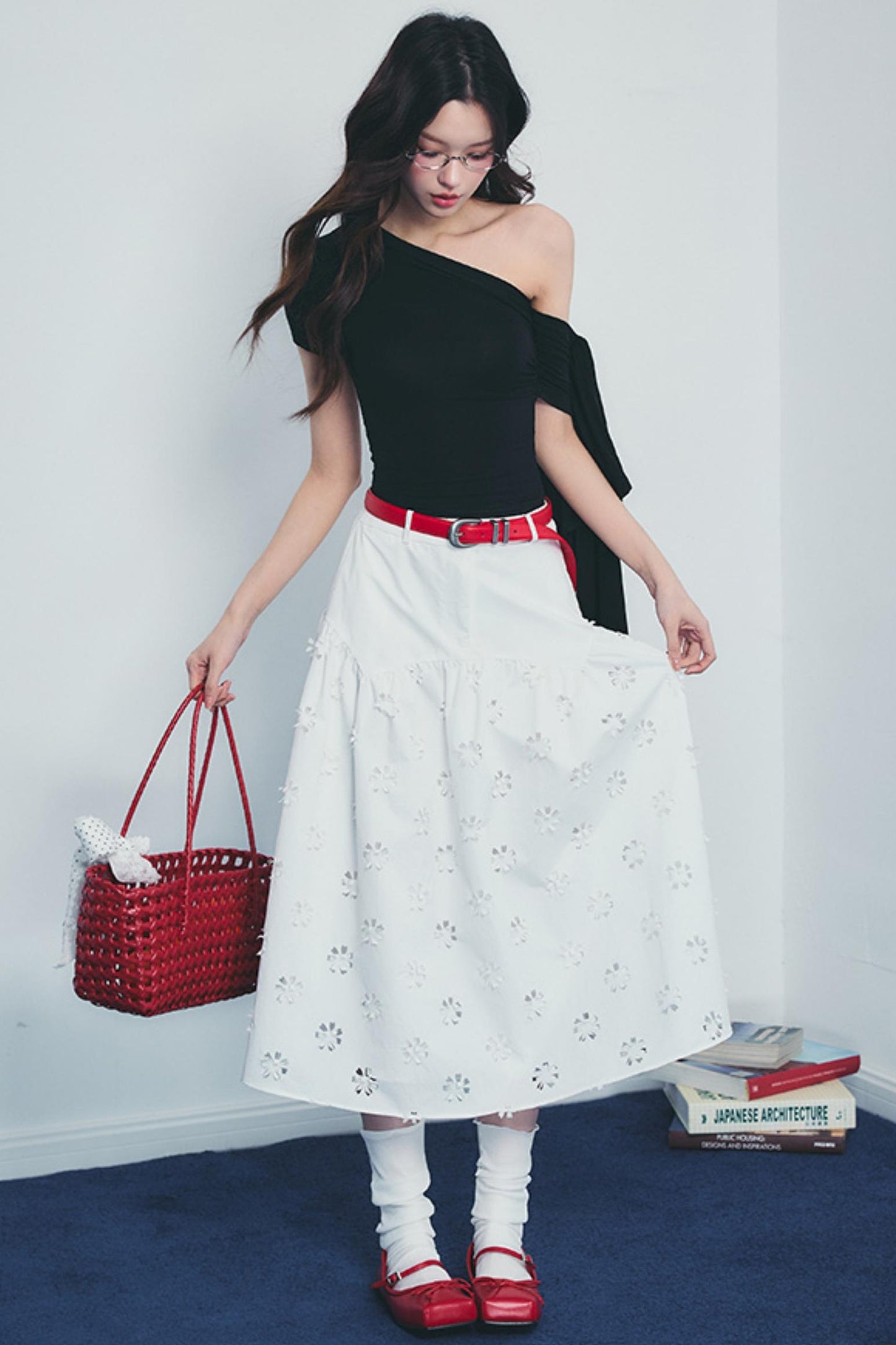 Heart Slob Floral A-Line Skirt