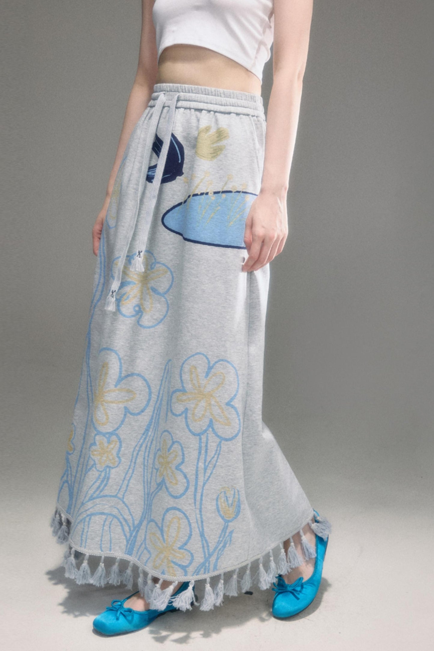 Flying Bird Print Skirt