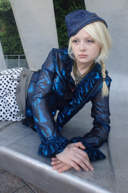 Shattered Blue Mesh Cardigan