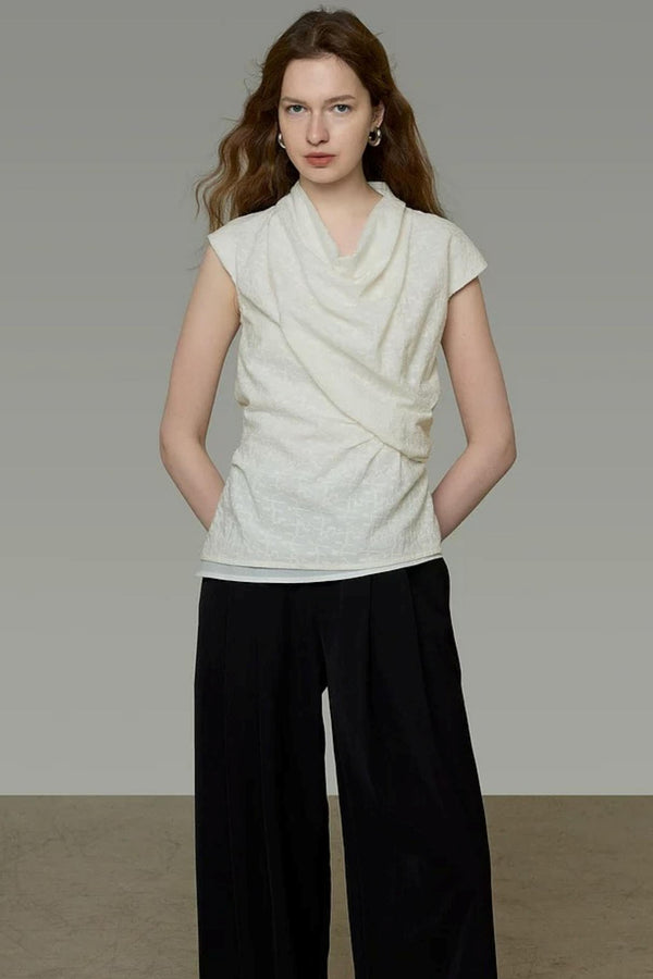 Twist Collar Summer Blouse