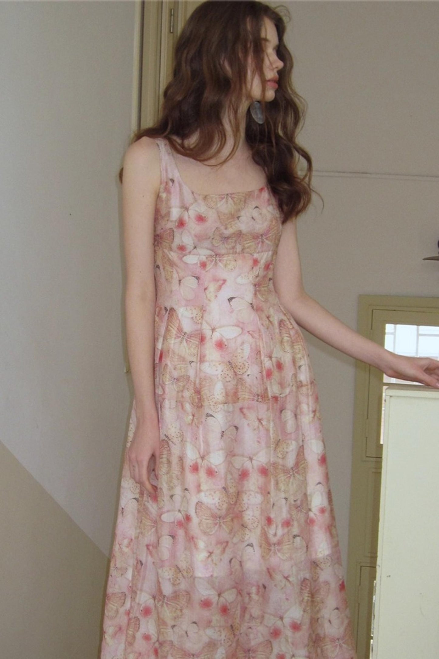 Slim Butterfly Sheer French Dress