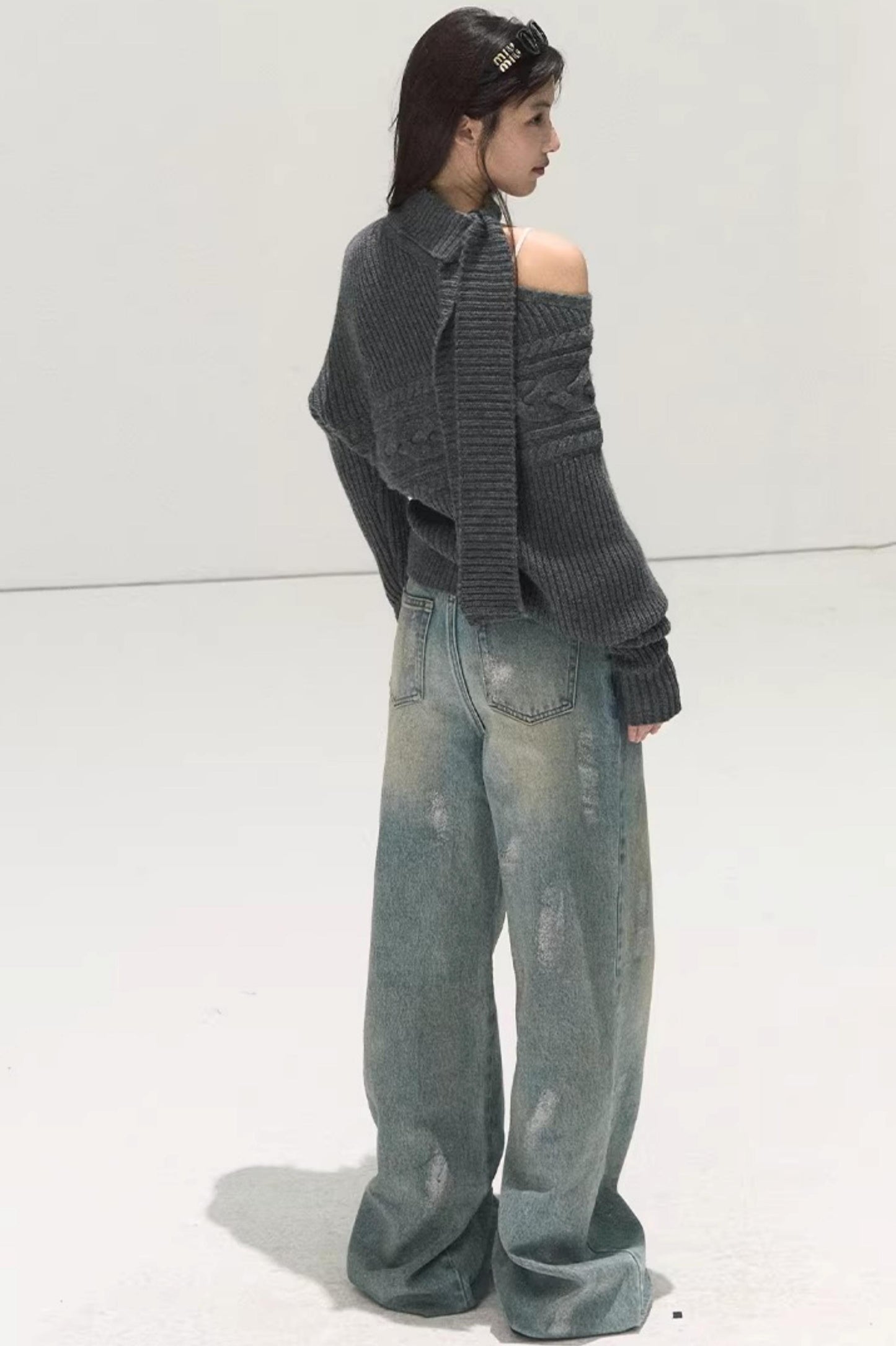 페스티브 오프숄더 스웨터 세트