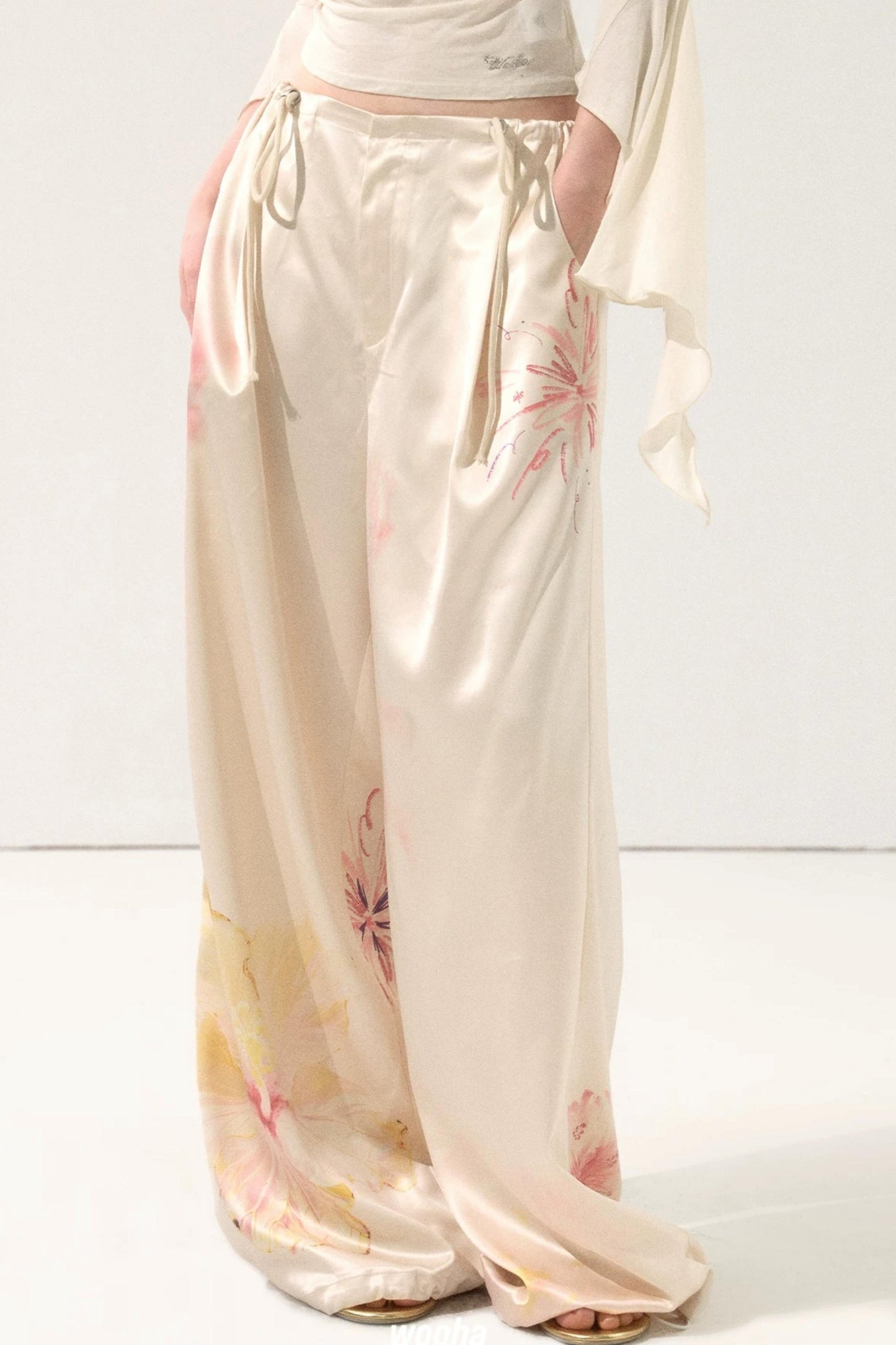 Gradient Print Drawstring Pants