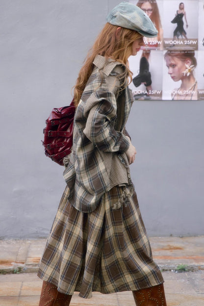 Retro Plaid Casual Loose Shirt