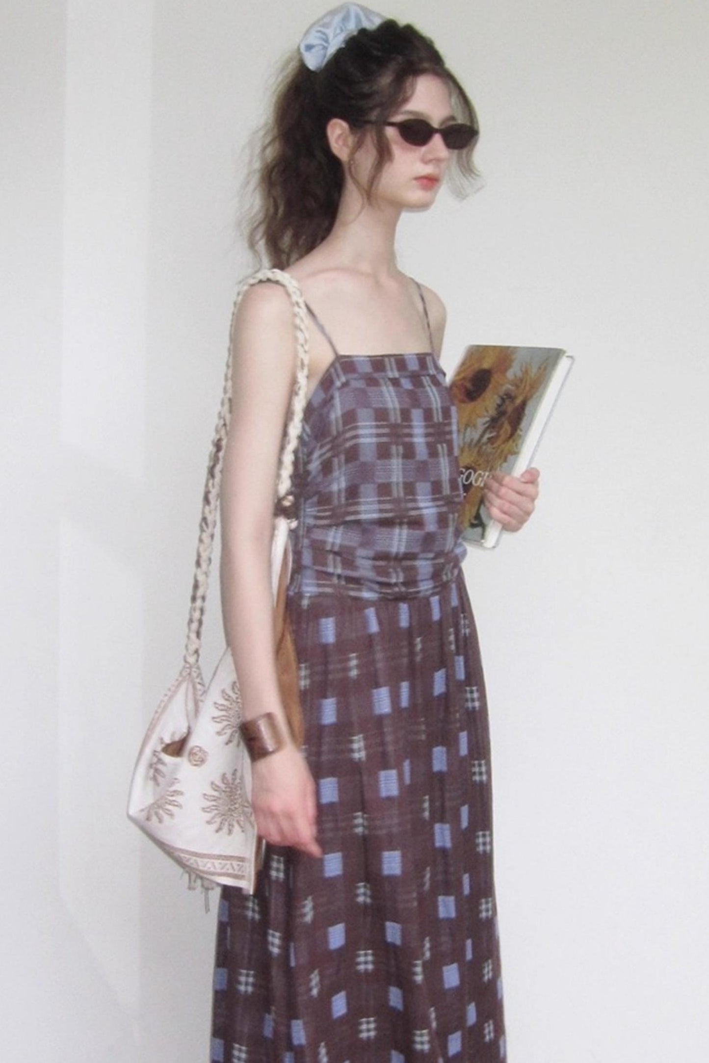 Fall Check Slip Dress