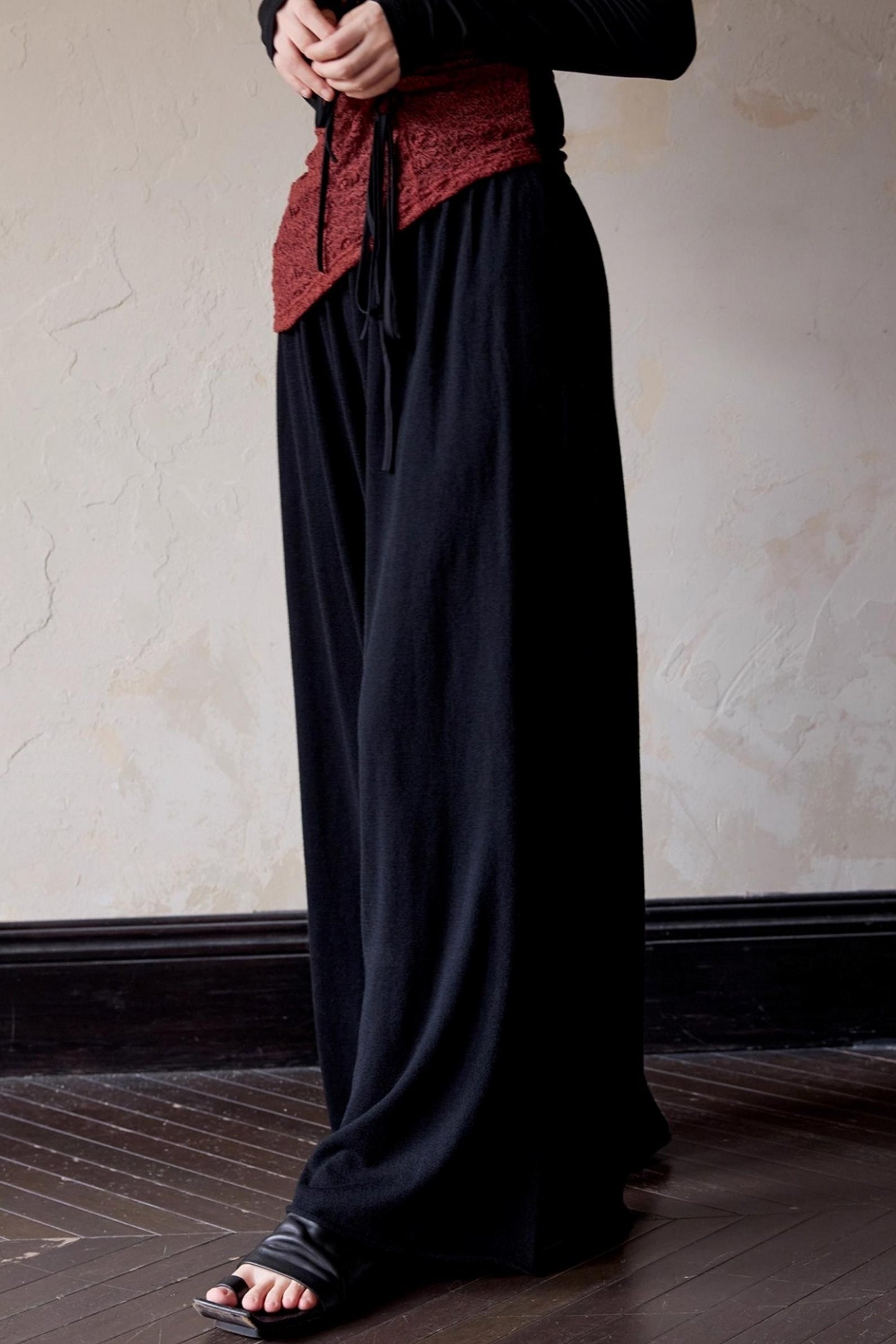 Casual Drape Wide-Leg Pants