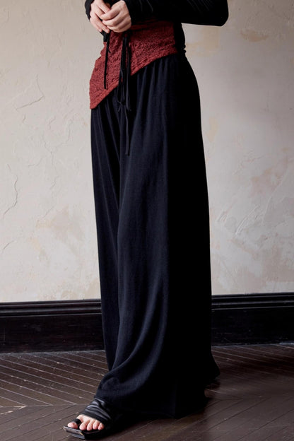 Casual Drape Wide-Leg Pants