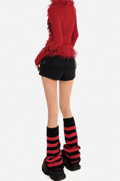 V-Ausschnitt Strickpullover Oberteil