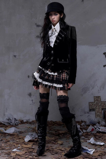 Vintage Rebel Plaid Skirt