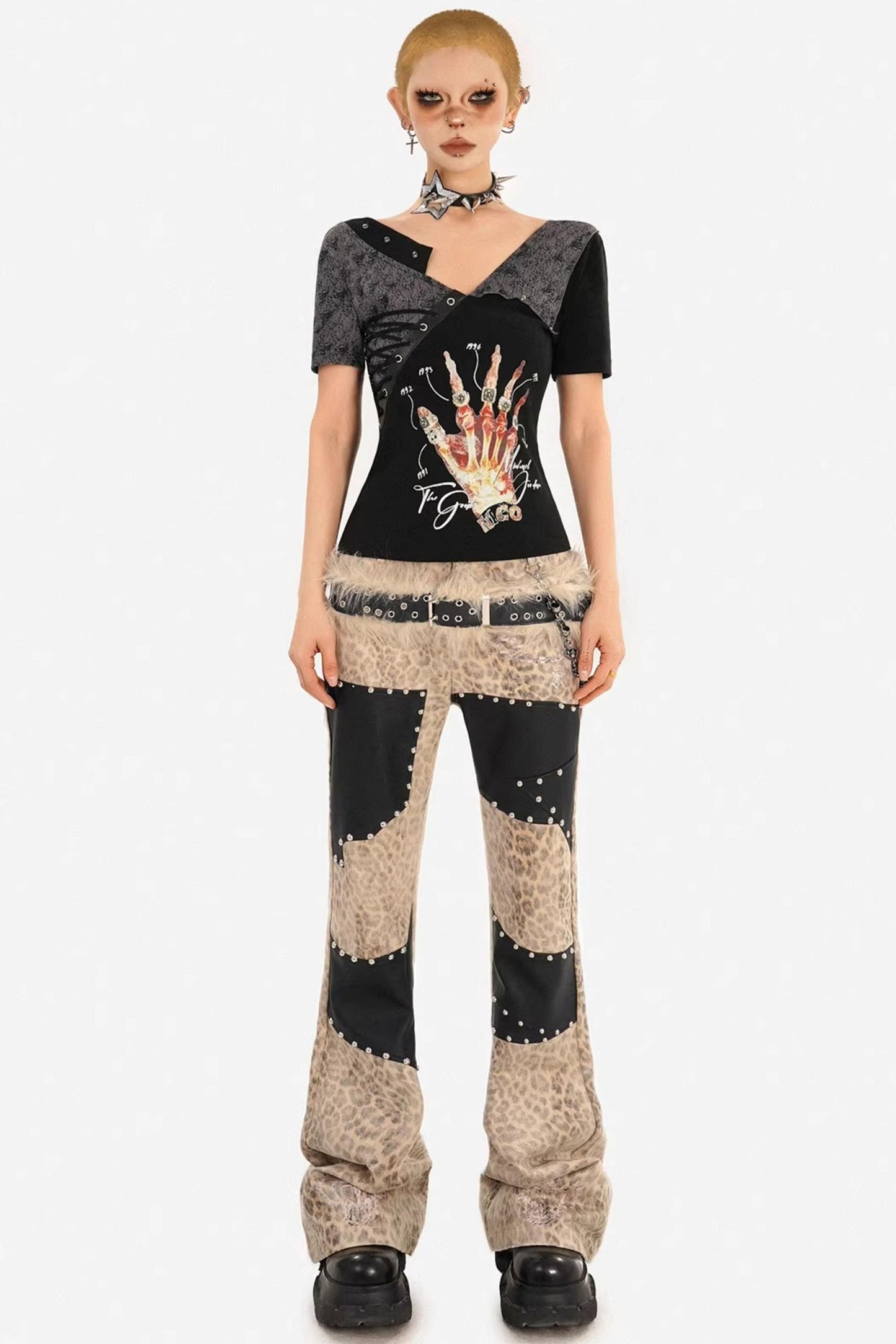 Gothic Lace-Up Rock Top