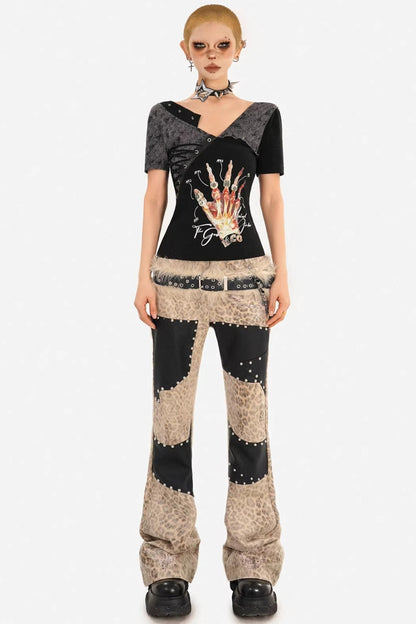 Gothic Lace-Up Rock Top