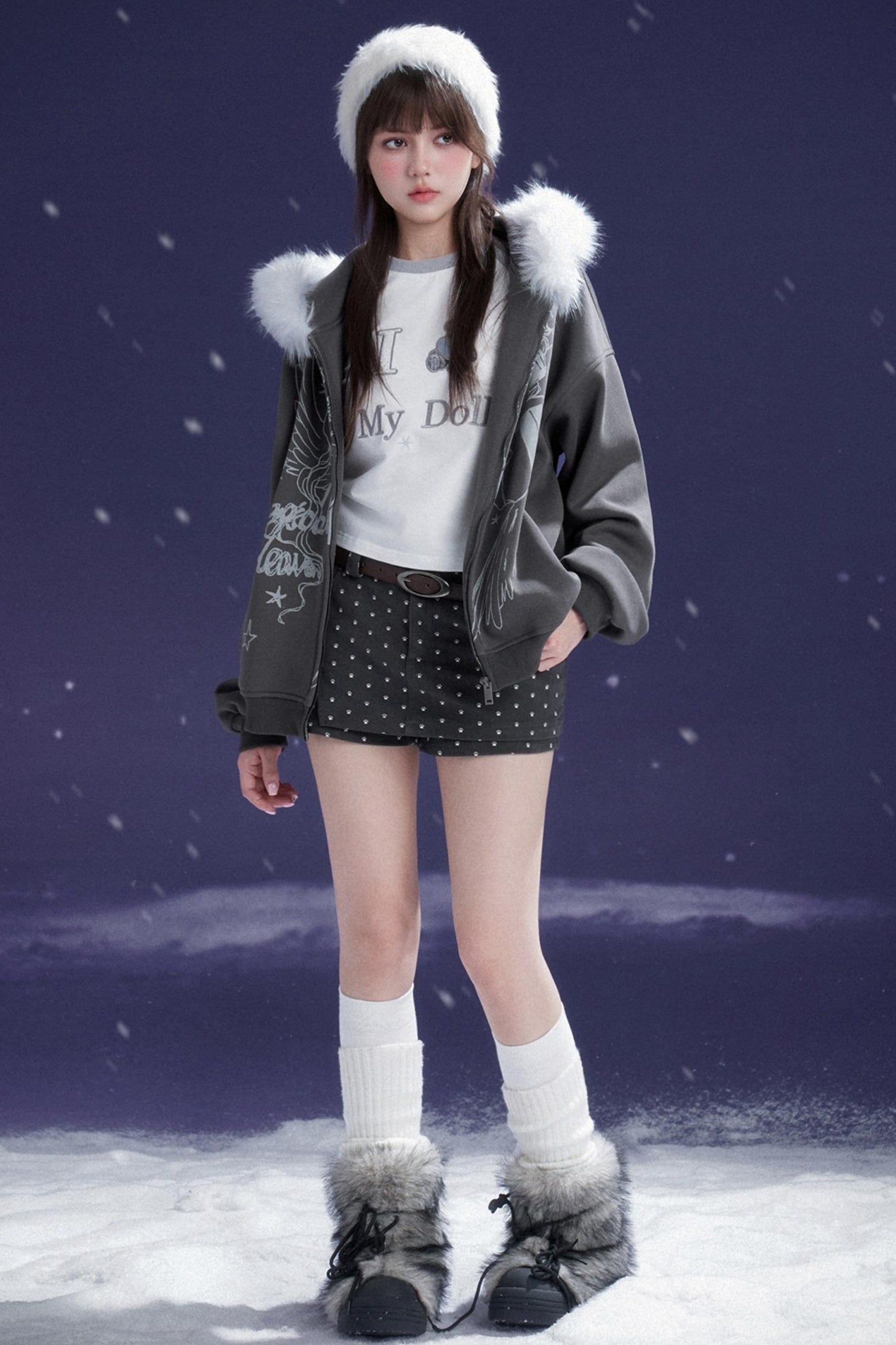 Double Layer Fake Two Piece Skirt