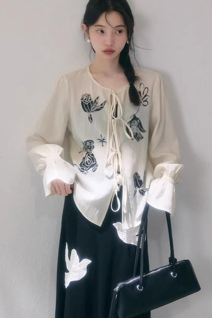 Bird and Rose Linen Blouse