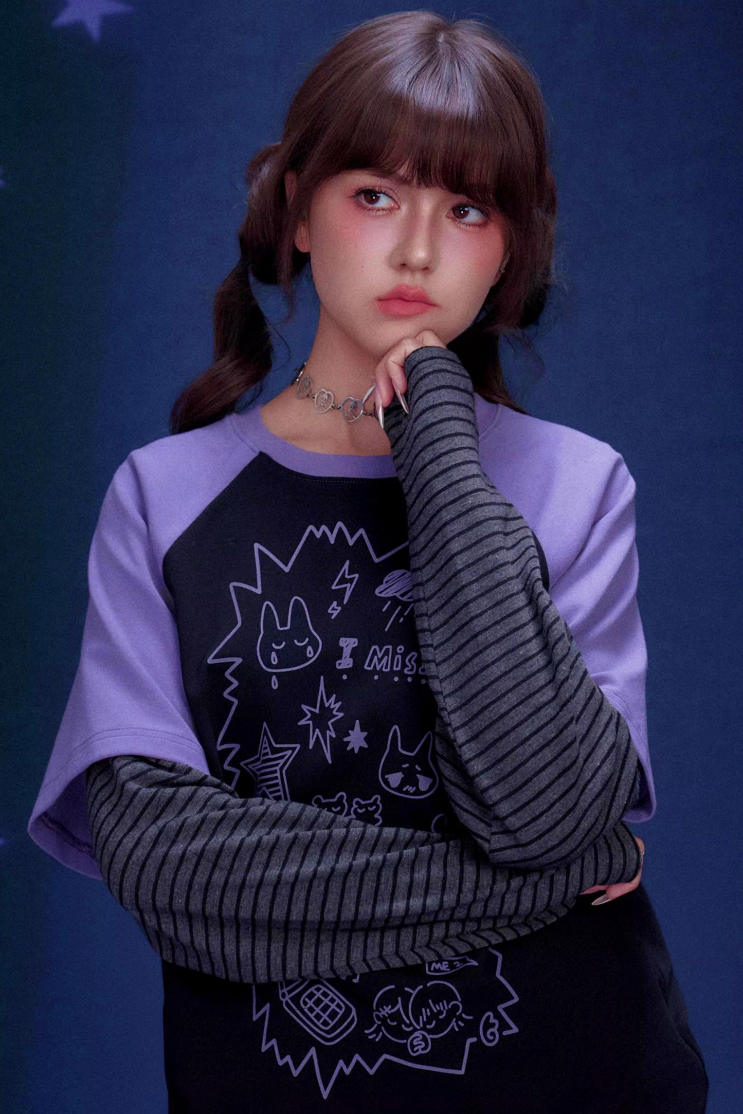 Graffiti Print T-Shirt Jeans Set-Up