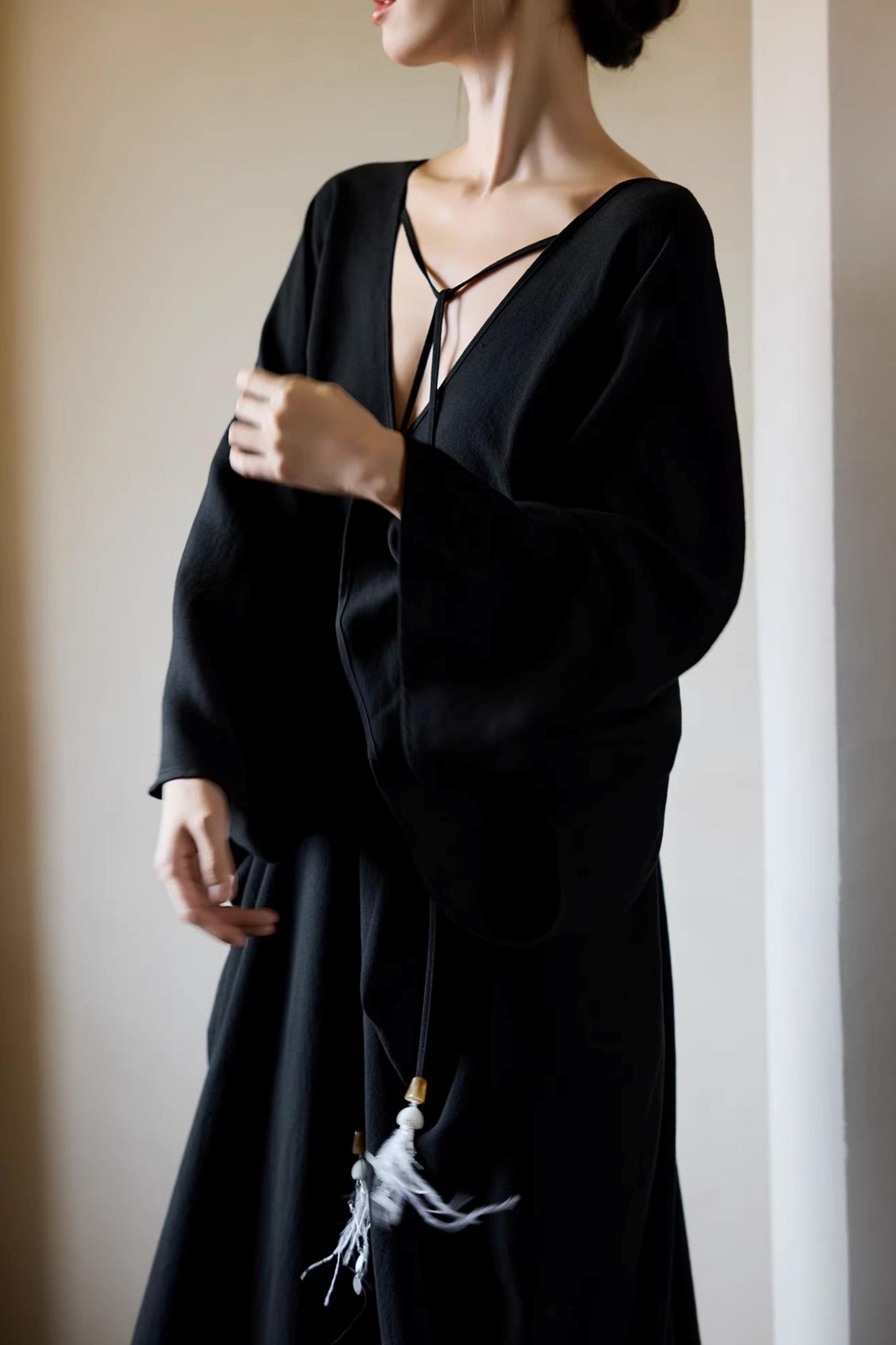 Black Ethereal Batwing Dress
