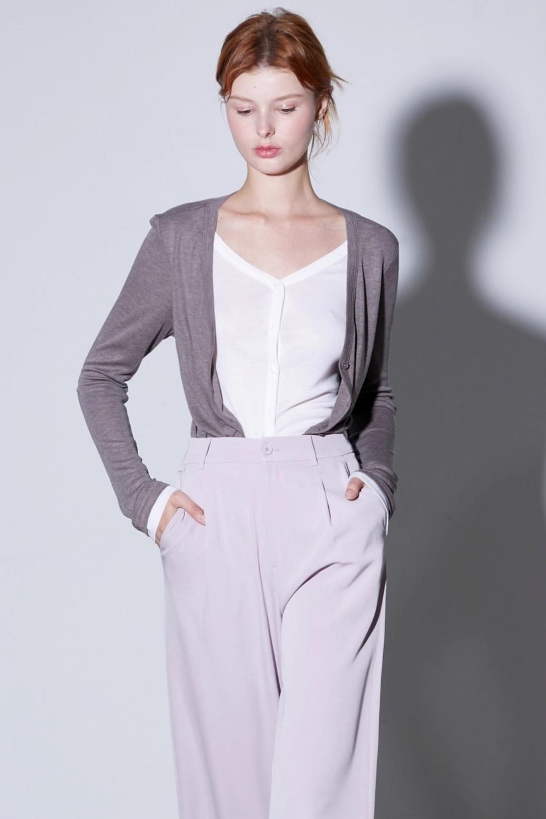 Mulberry Silk Long-Sleeved Cardigan