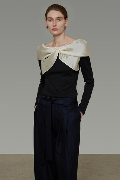 Slim Collar Knitted Top