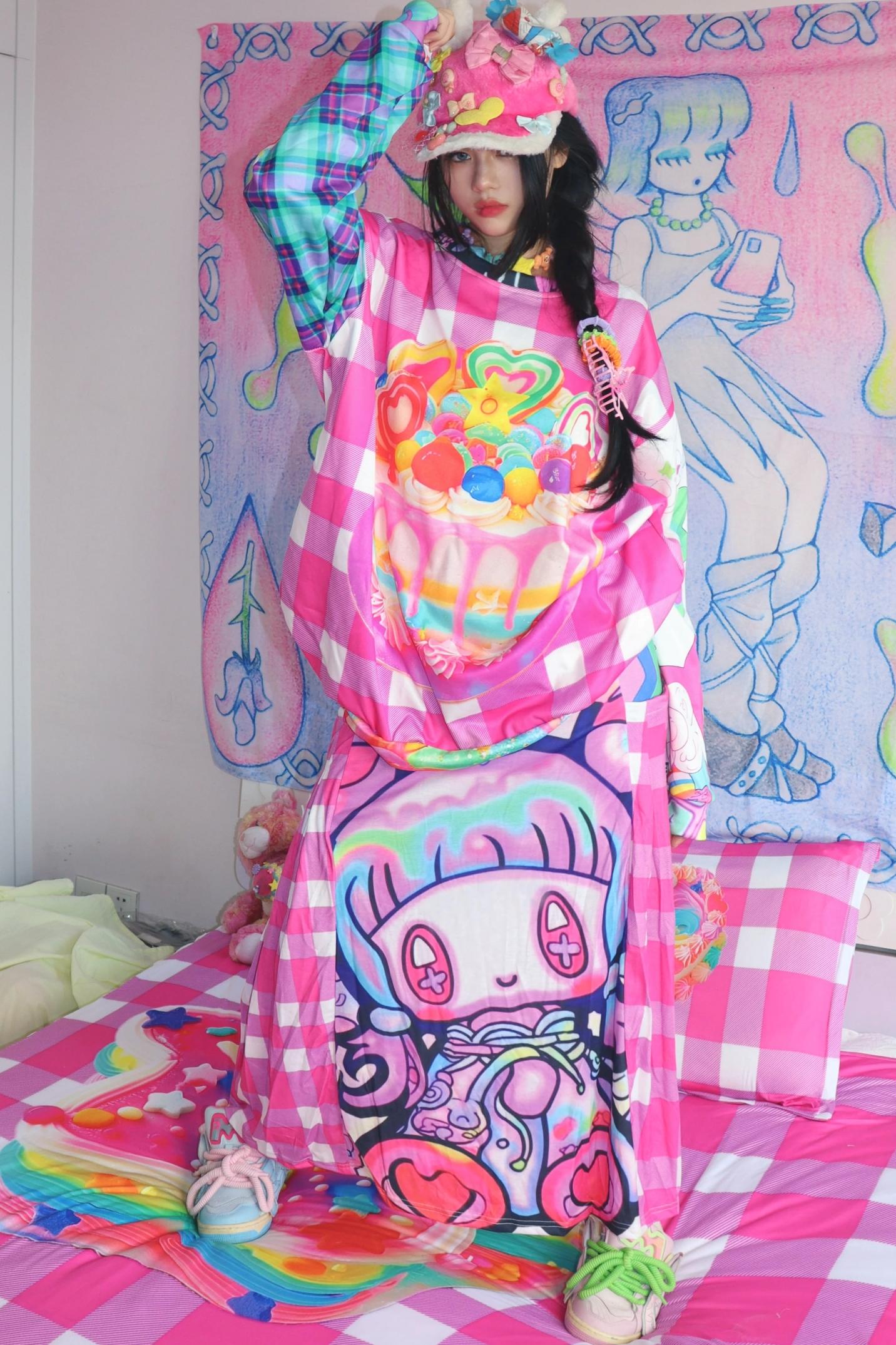 Y2K Plaid Sweatshirt Top