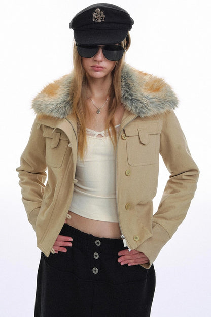 Raccoon Fur Lapel Jacket
