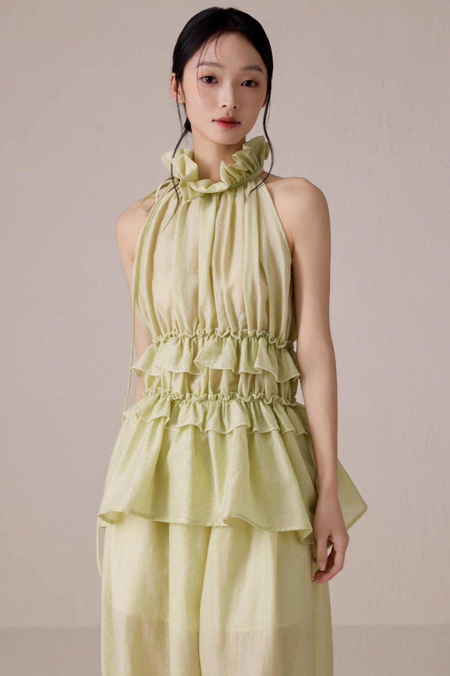 Ruffled Summer Top Pants Set-Up