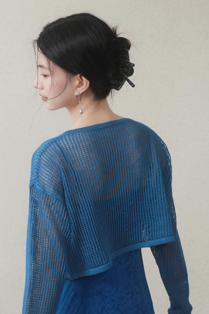 Blue Summer Knit Cardigan