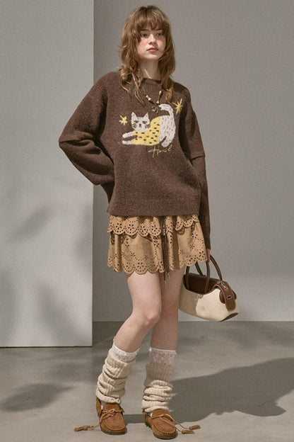 Cute Slouch Knit Sweater Top