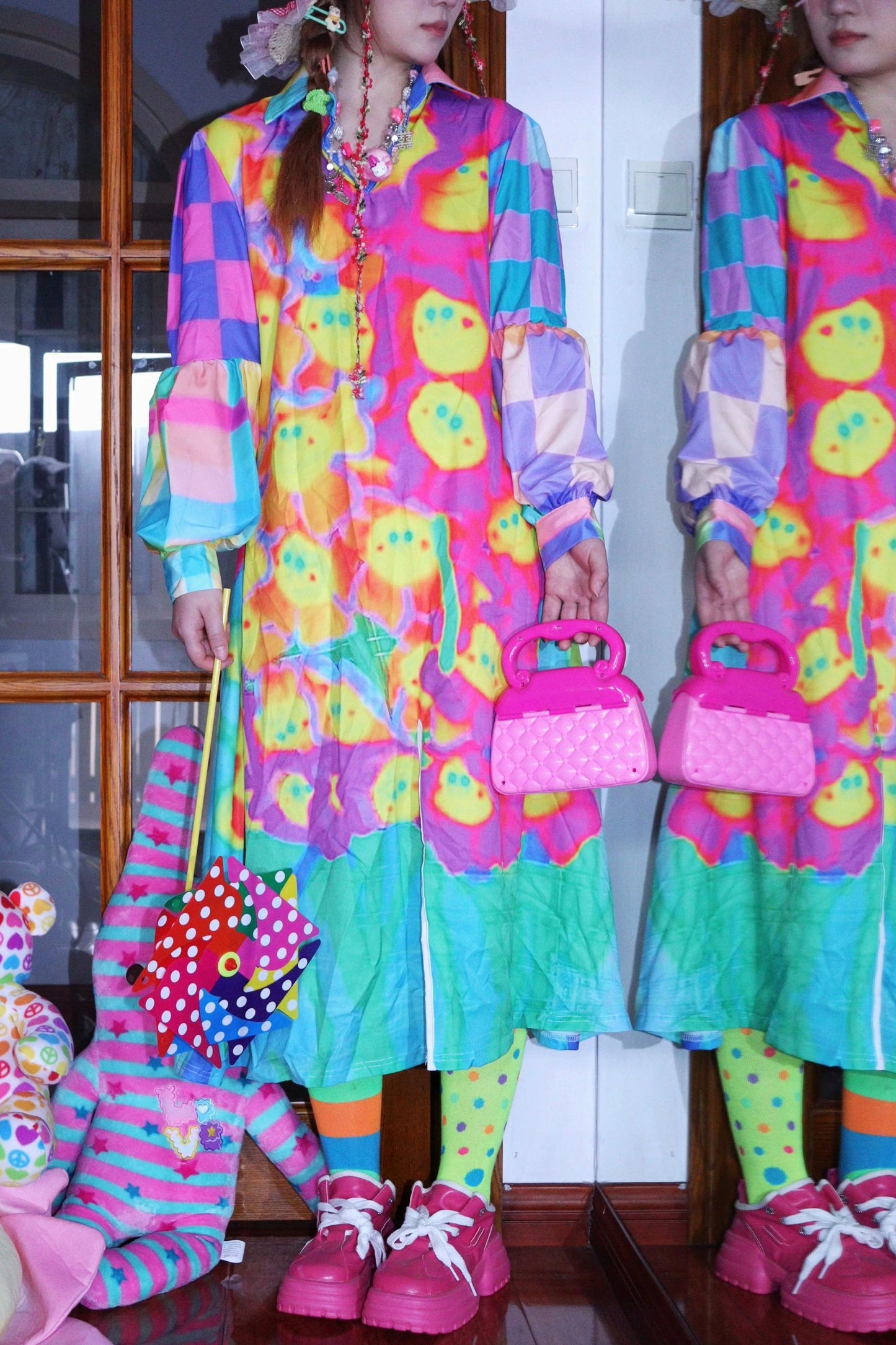 Colorful Playful Print Dress