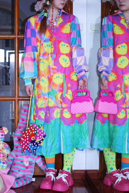 Colorful Playful Print Dress