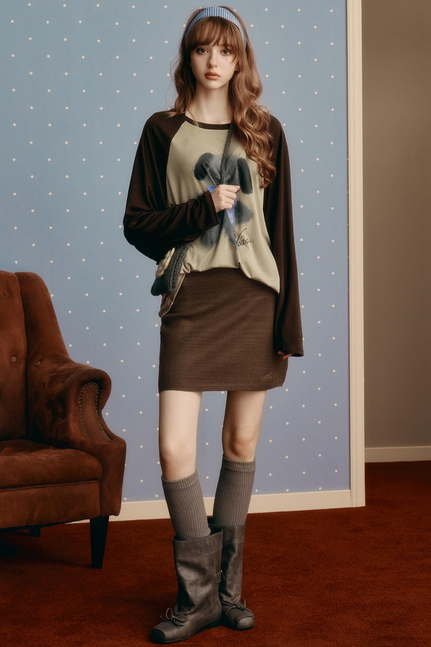 Simple Wool Tight Slim Skirt