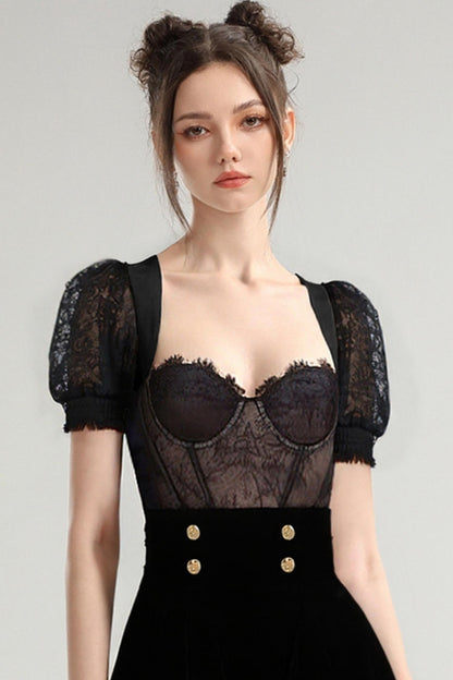 Lace Crop Top & Shorts Set-Up