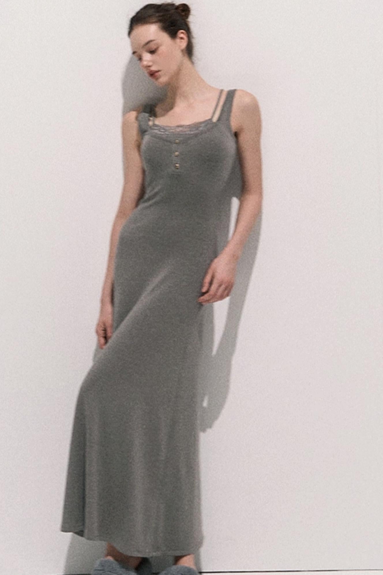 Basic Lace Knit Waist Dress